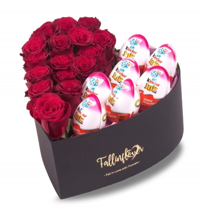 101 roses in box güller ve kiders  