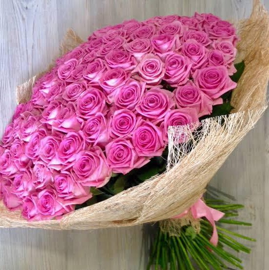 Белек цветок  Букет из 101 розовой розы 